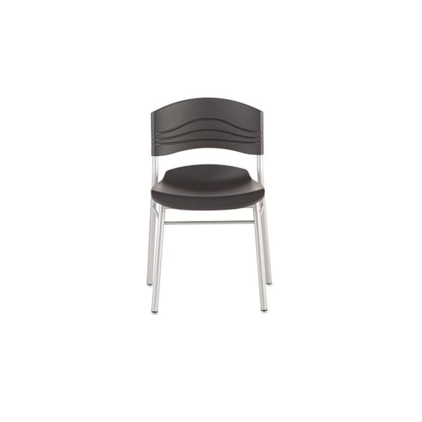Iceberg CafeWorks Chair, Graphite Seat and Back, Silver Frame, 18 in Seat Height, 2 PK 64517 - main